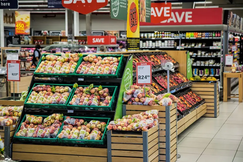 A retail aisle in Henderson where a wet floor can cause a slip and fall
