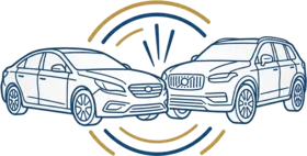 Two cars colliding illustration